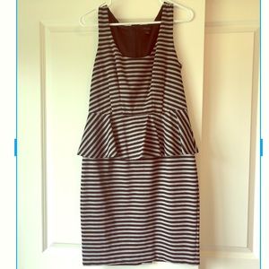 Black and Grey Peplum Dress